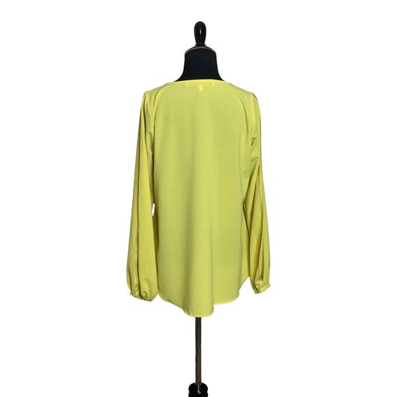 Lovers + Friends lime yellow long sleeves v neck tunic top size M - Picture 2 of 12
